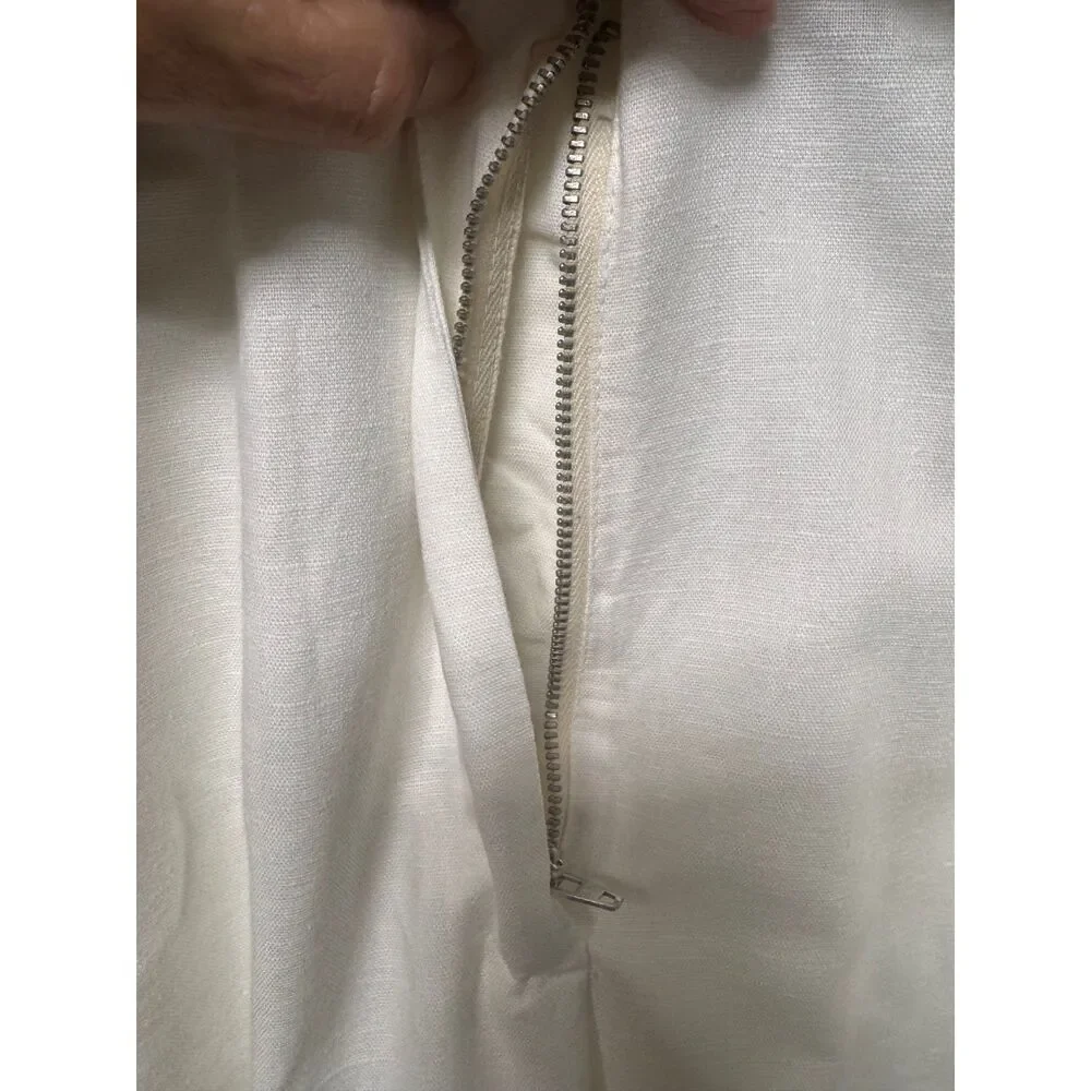 NWOT - ZARA Linen/Cotton Blend Belted Jumpsuit, Zip Fly, Roll Tab Sleeves, Sz S